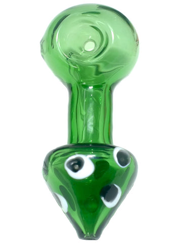 3.5" Green Mushroom Glass Spoon Pipe