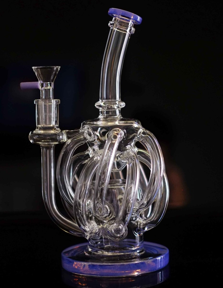 12" Super Vortex Glass Bong Recycler Water Pipe - Simple Glass Pipe