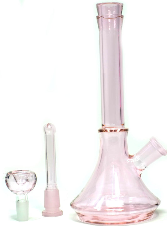 10" Pink Glass Bong Pipe