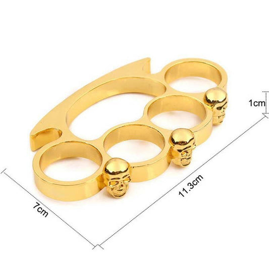 Skull Brass Knuckles Style Knuckle Duster Heavy Paperweight ( Screw out Pin) - Simple Glass Pipe