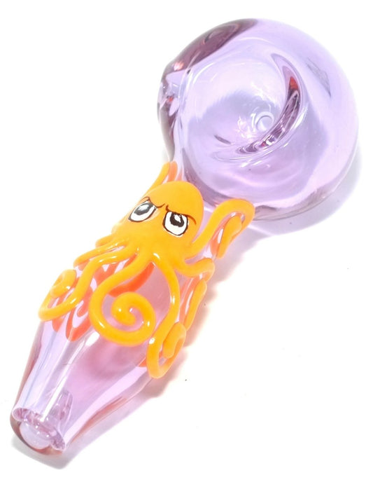 4" Purple squid glass handpipe - Simple Glass Pipe