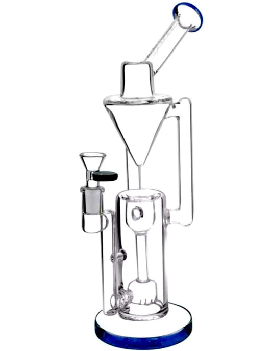 13" Gravity Feed Glass Recycler Bong Pipe