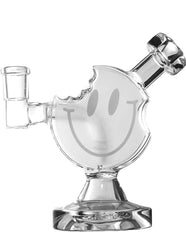 5" Glowing in Dark Emoji Smiley Face Glass Water Pipe – Fun, Quirky, and Ready to Light Up Your Mood