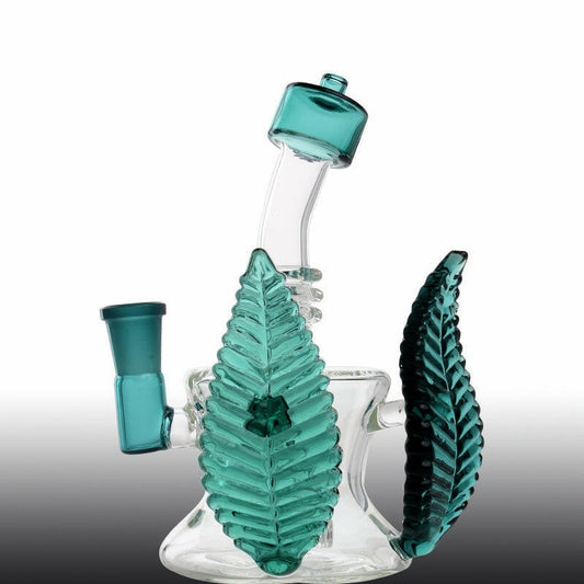 7" Leaf Glass Water Pipe Bend Neck - Simple Glass Pipe