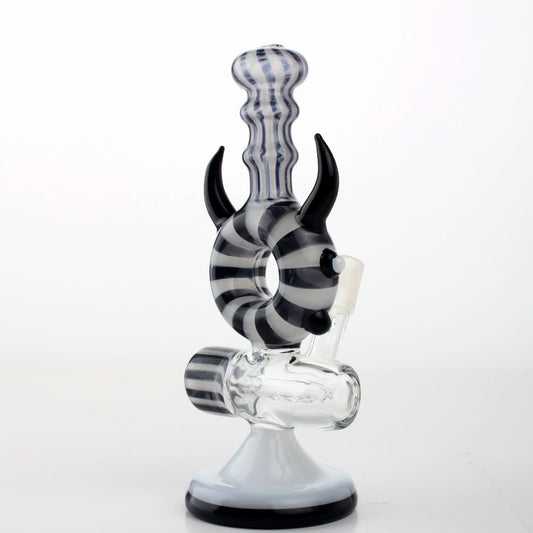 7" Totem B-W Inline Glass Water pipe