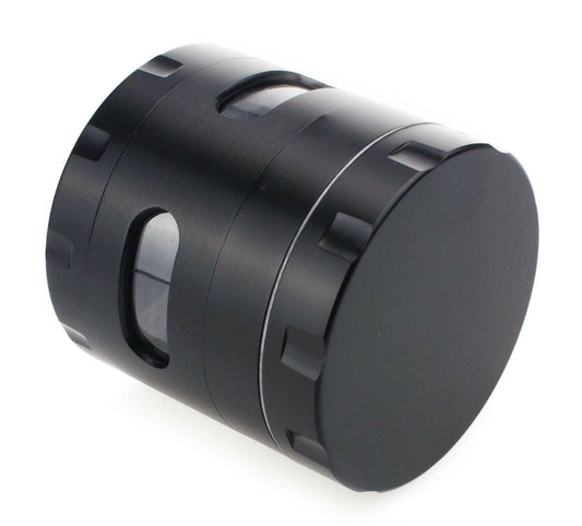 Tobacco Grinder 4 Pieces 2.2 inch with window and scraper - Simple Glass Pipe
