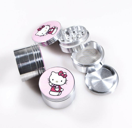 Hello Kitty 4 Piece Grinder Herb Spice Tobacco - Simple Glass Pipe