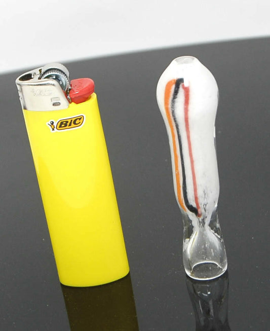 3.5" Rasta Chillum Pipe with Rasta Strips