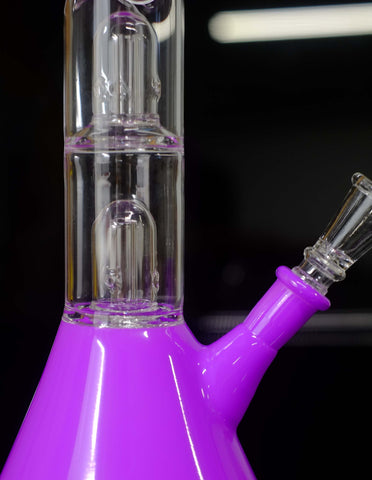 12" Light weight Purple Glass Water Bong Pipe  - Clearance