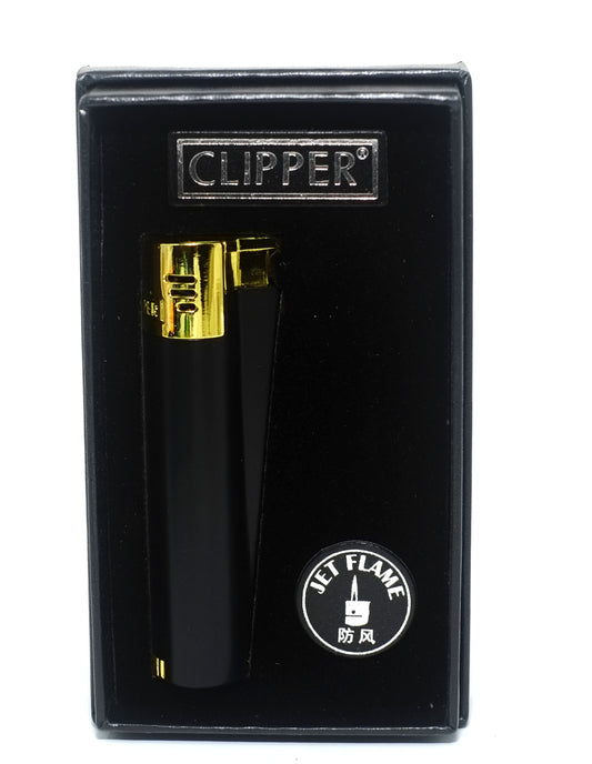 Clipper Classic Cigarette & Cigar Metal Torch Jet Lighter w- Flint Gift Box