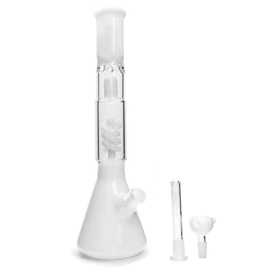 14" Milk White Glass Water pipe