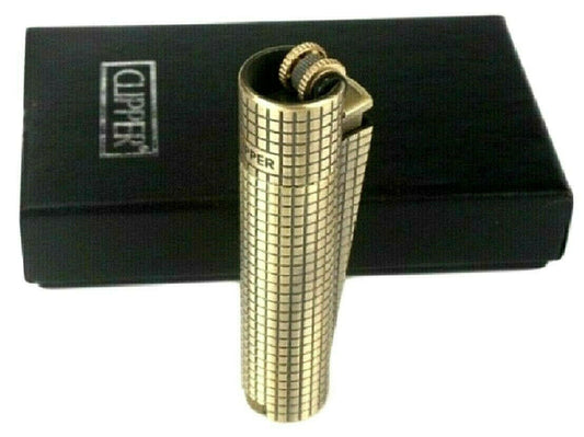 Clipper Metal Cigarette Lighter Soft Flame Refillable Butane Gas In Copper Bronze - Simple Glass Pipe