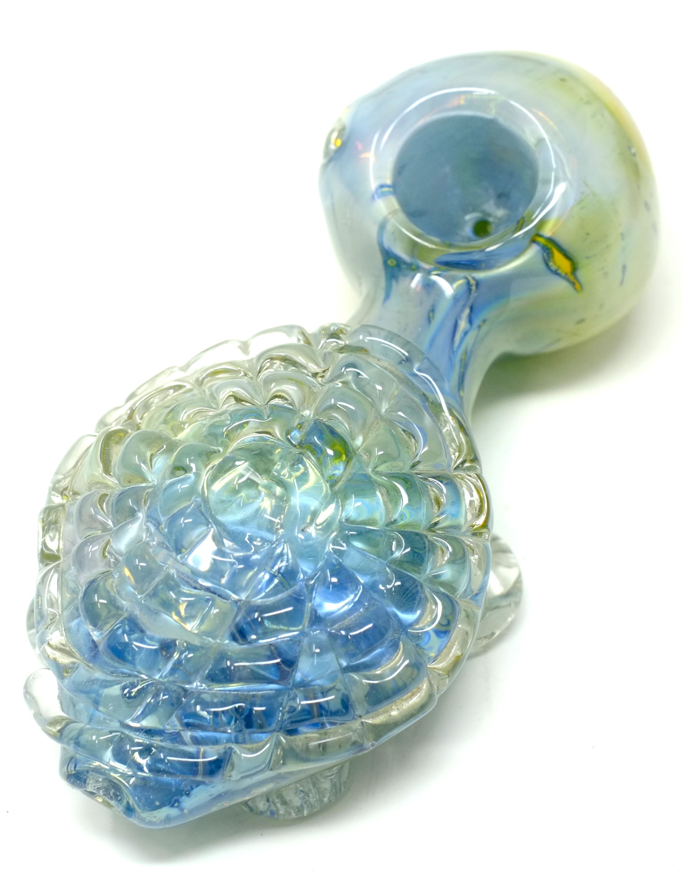 5 Green Web Design TOBACCO Thick Glass Hand Smoking Pipe w/ Carb