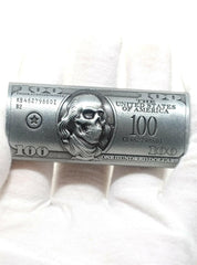 Metal Lighter Case Fits BIC in 100 Dollar Bills Design Standard Lighter Sleeve Cover Holder - Simple Glass Pipe