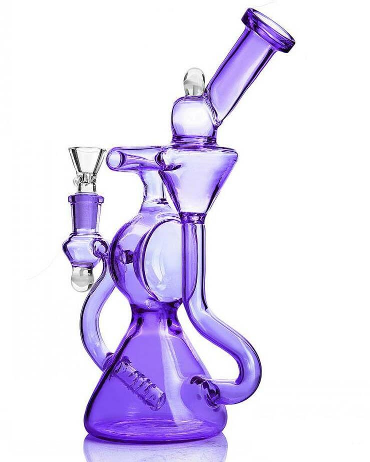 9" Color Recycler Glass Water Bong Pipe - Simple Glass Pipe