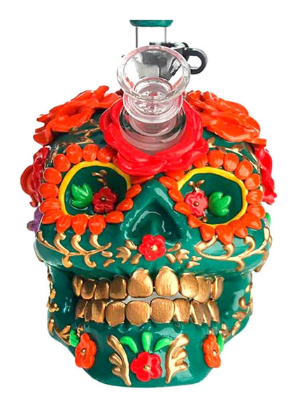 11" 3D skull Glass Water Bong Pipe