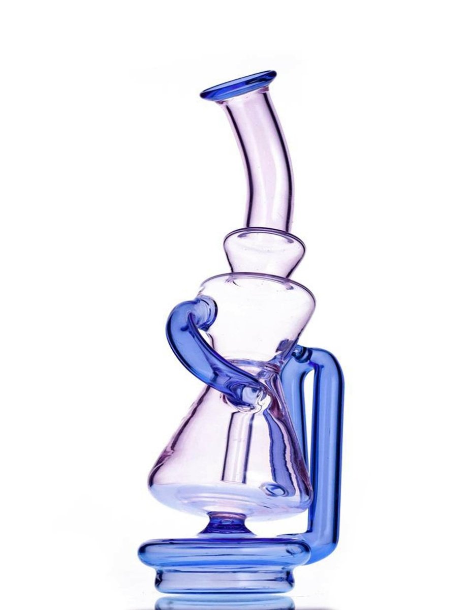 7" Pink/Purplelish Recycler Base Water Pipe - Simple Glass Pipe