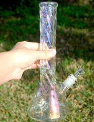 12" Heavy Twisting Beaker Glass Bong Pipe - Simple Glass Pipe