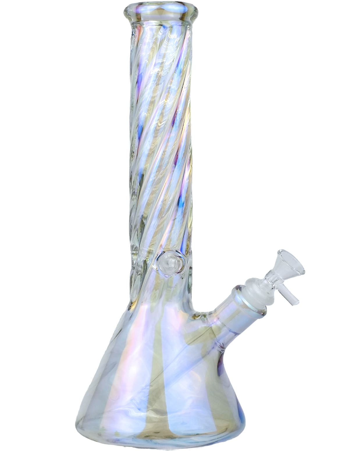12-inch iridescent twisting beaker glass bong