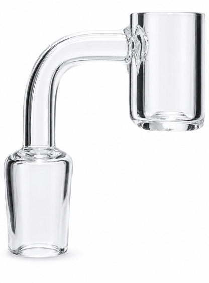 Clear 90-degree quartz bucket banger with male joint
