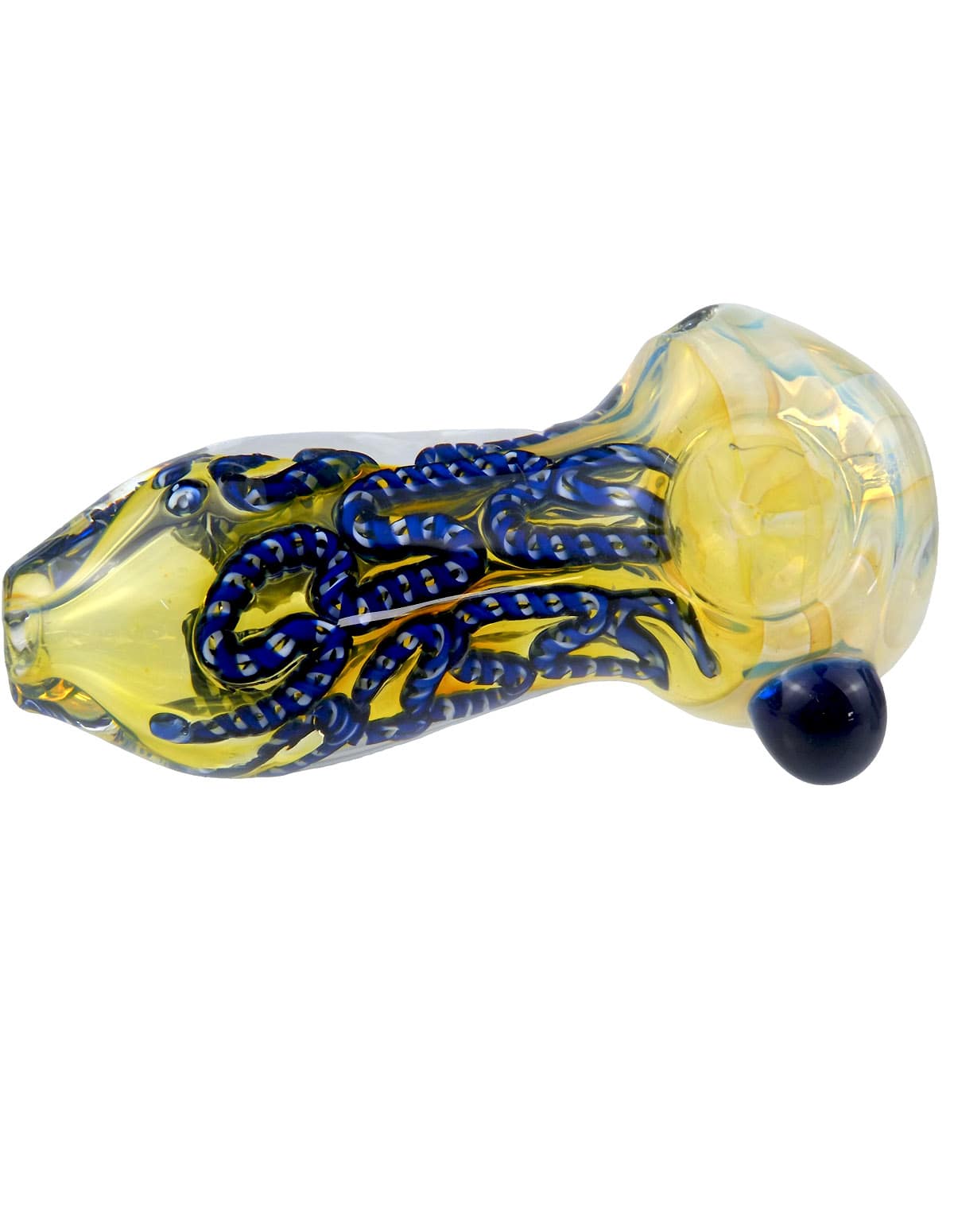 striped heavy glass spoon pipe alternate view