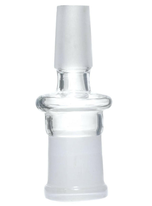 Glass 14mm male to 18mm famale adapter. - Simple Glass Pipe