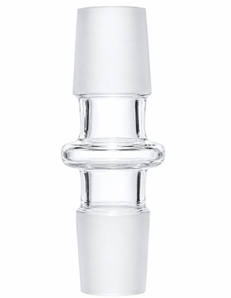 18mm male-to-male clear glass adapter