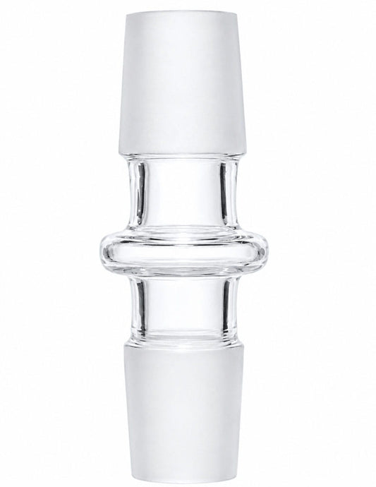 18mm male-to-male clear glass adapter