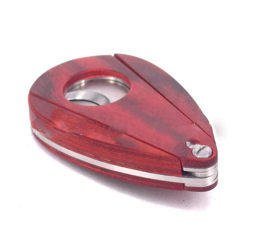 Rosewood cigar cutter gift box and velvet bag view