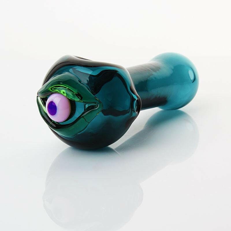 5" Blue Eye Glass Hand Pipe - Simple Glass Pipe