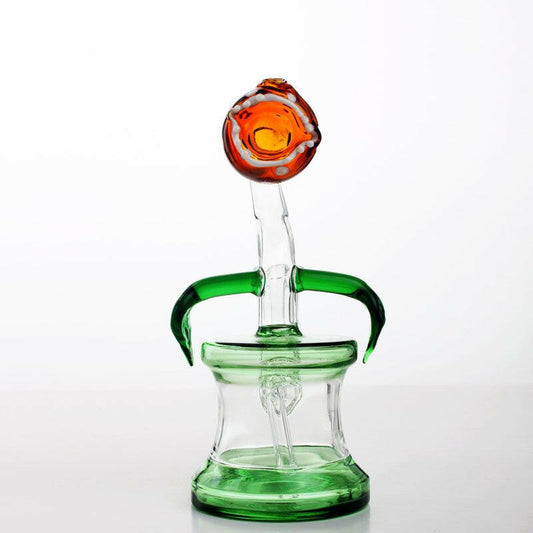 7" Man Eating Flower Glass Water Pipe - Simple Glass Pipe