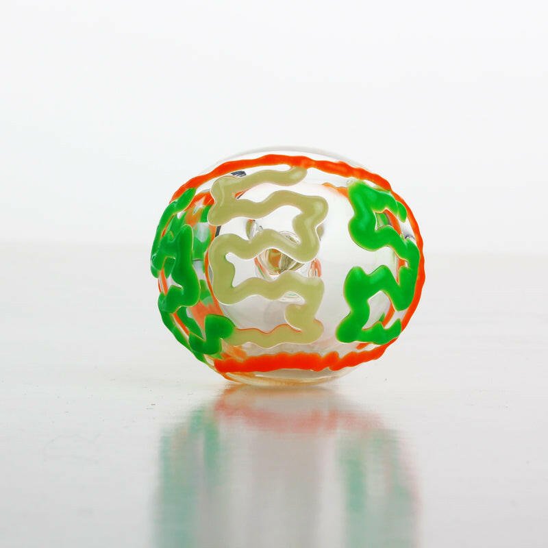 Glow-in-the-dark hand pipe detail view