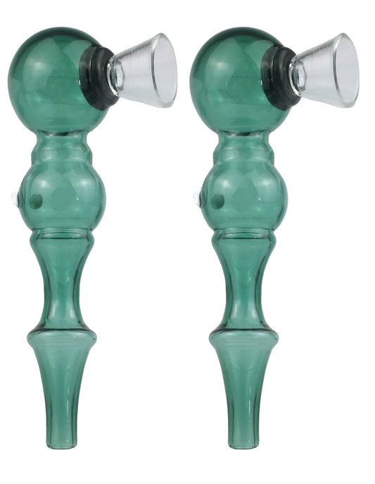 4.5" Glass Green Multi function Hand Oil Burner Pipe