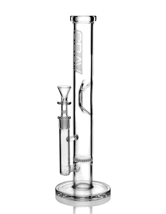 GRAV® Medium Straight Base w - Disc Water Pipe - Simple Glass Pipe