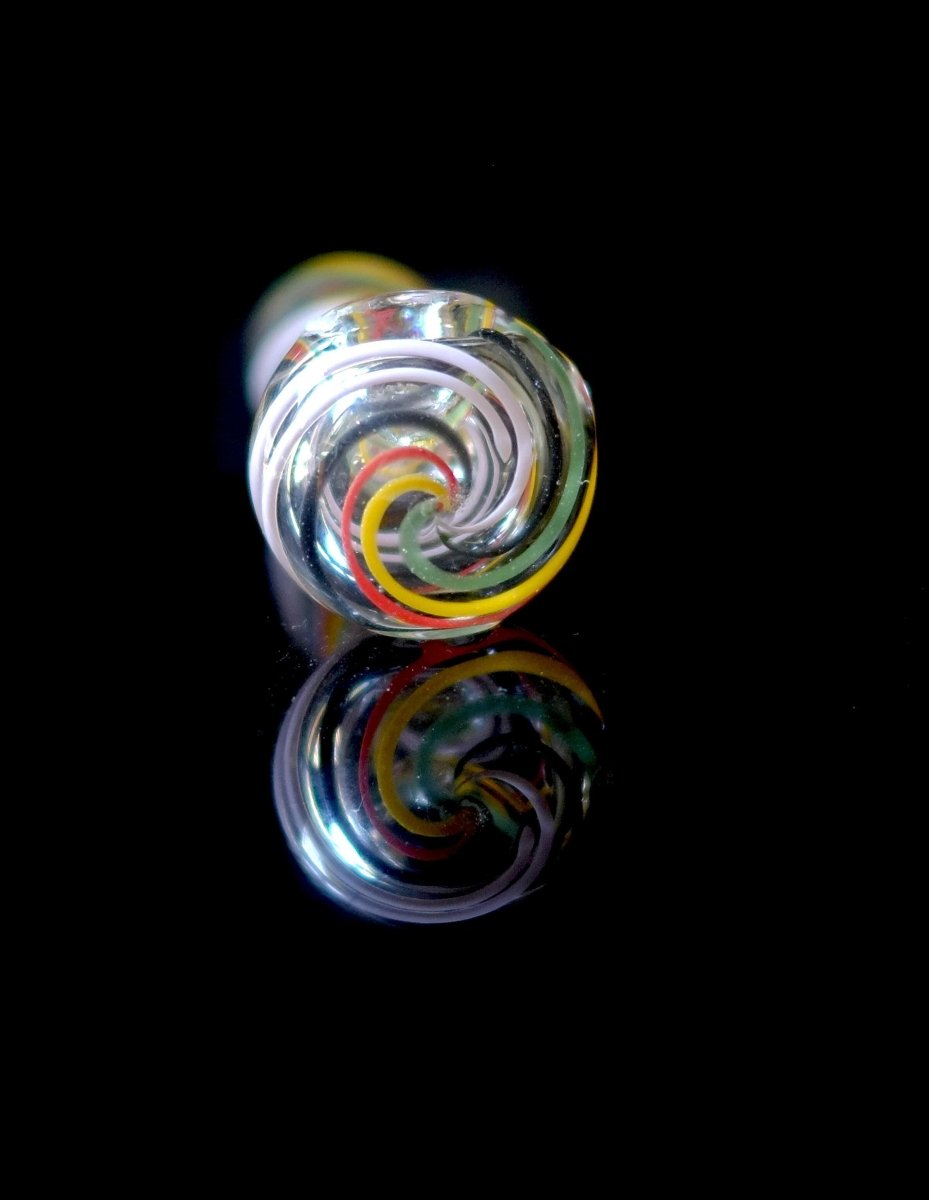 4.5" Stripes Glass Spoon Hand Pipe - Simple Glass Pipe