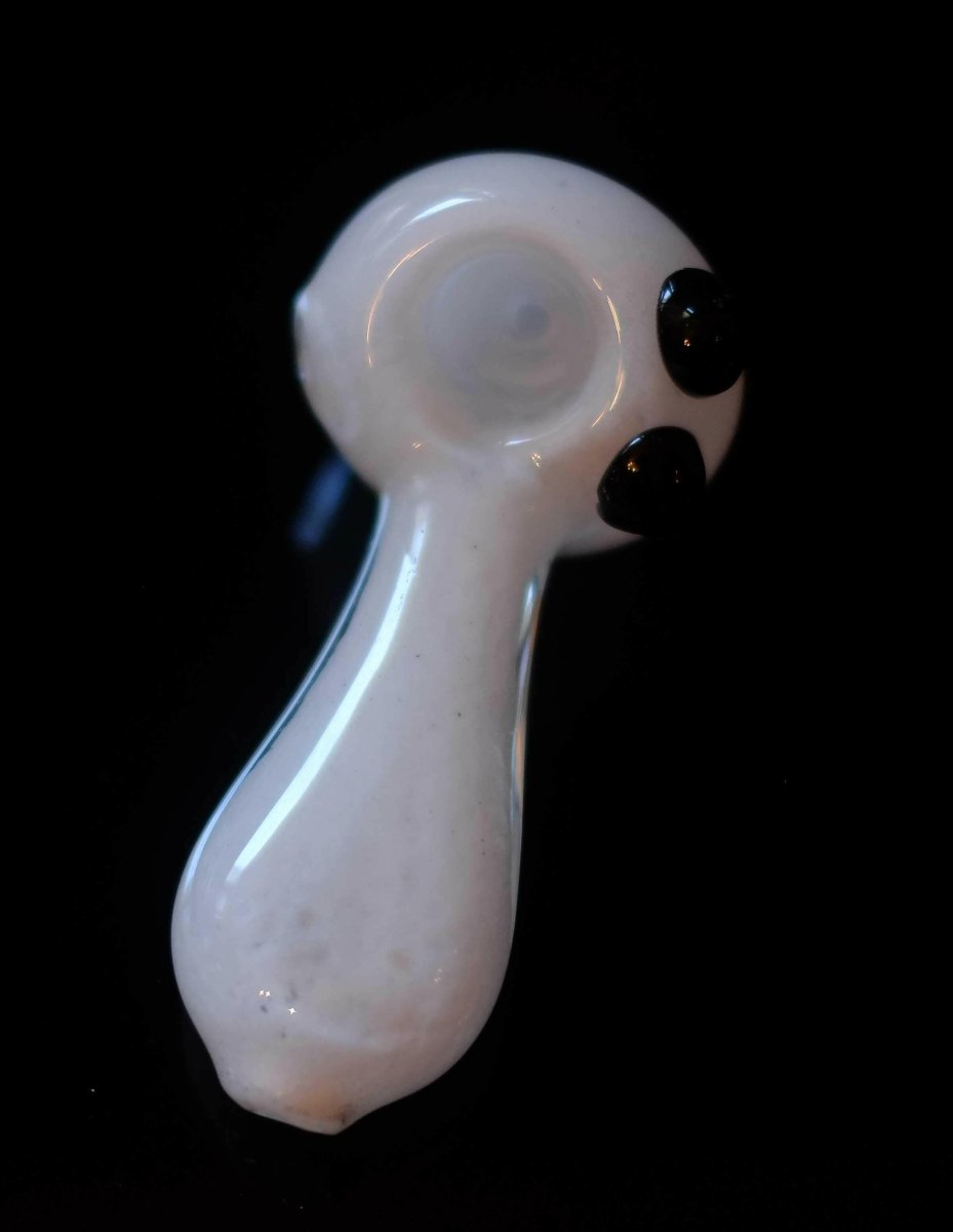 3" White Frit Glass Spoon Pipe - Simple Glass Pipe