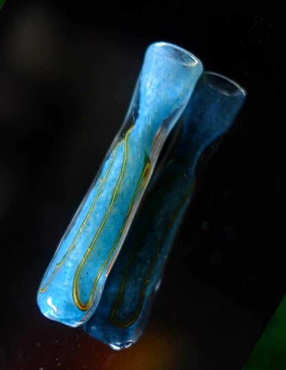 3.5-inch thick glass chillum with flat mouthpiece