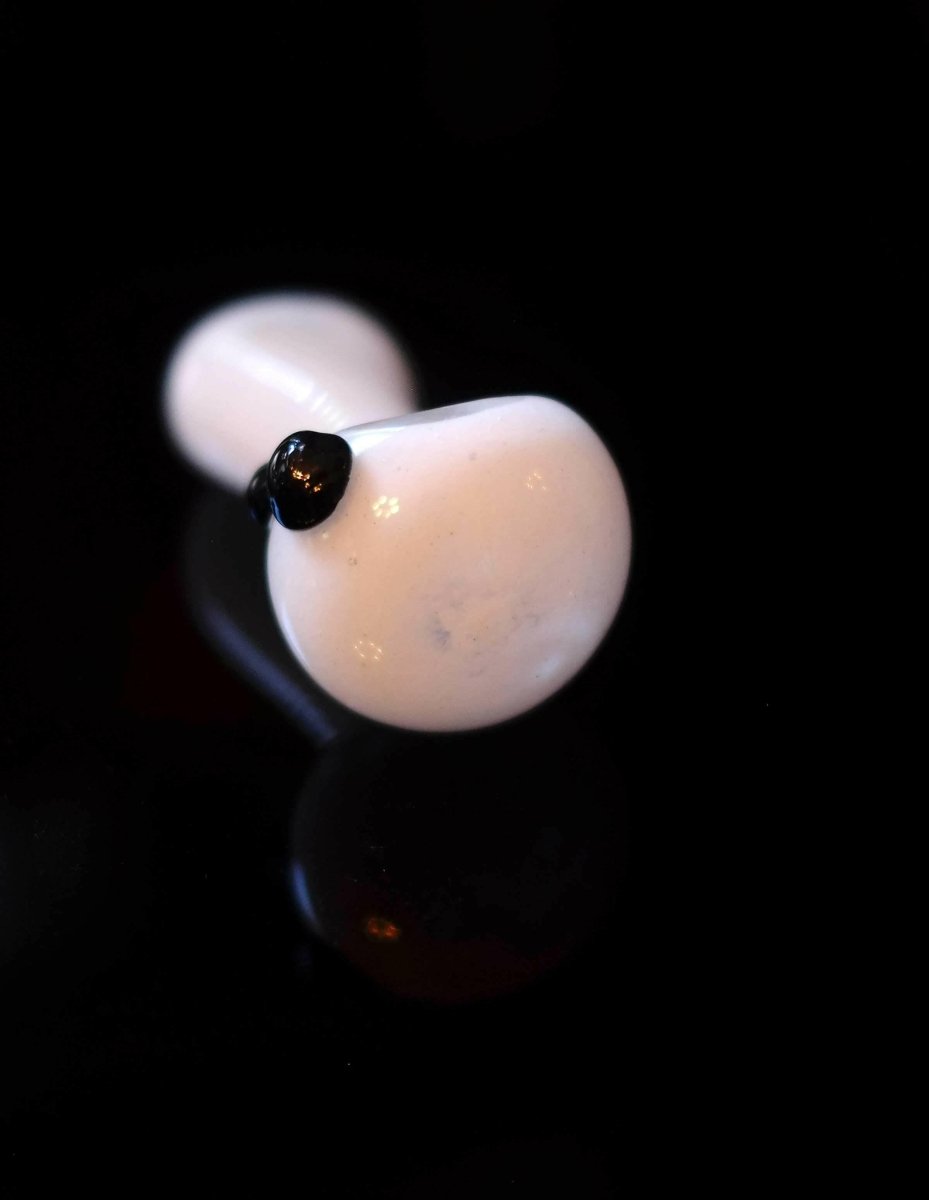 3" White Frit Glass Spoon Pipe - Simple Glass Pipe