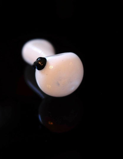 3" White Frit Glass Spoon Pipe - Simple Glass Pipe