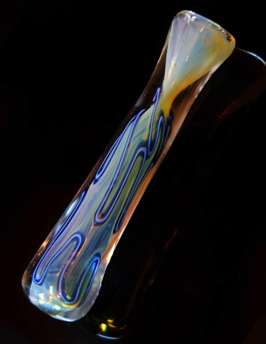 Flat-mouthpiece glass chillum alternate view