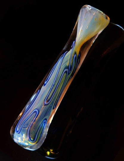 Flat-mouthpiece glass chillum alternate view