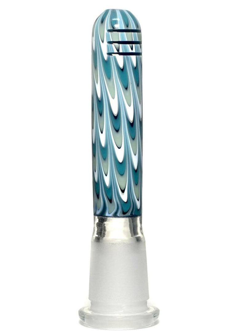 3-inch glass downstem with 18mm male outer joint and 14mm female upper joint