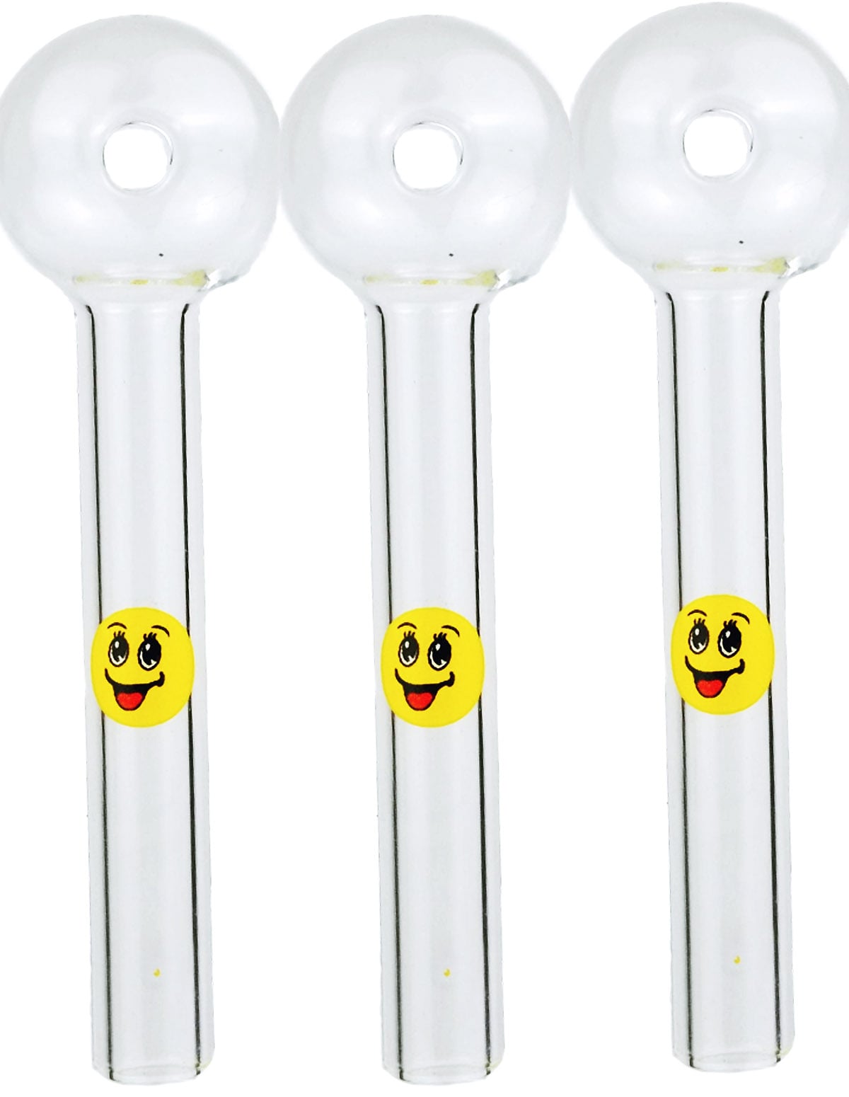 4' Smile Face Glass Oil Burner pipe with Quantity  Discounts