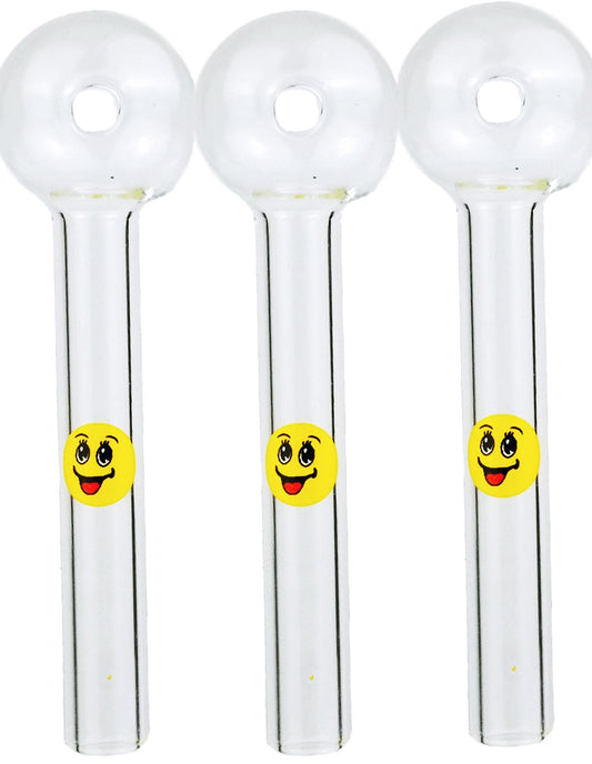 4' Smile Face Glass Oil Burner pipe with Quantity  Discounts