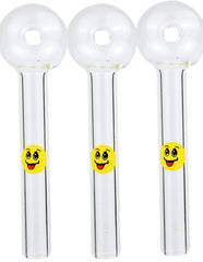 4' Smile Face Glass Oil Burner pipe with Quantity  Discounts