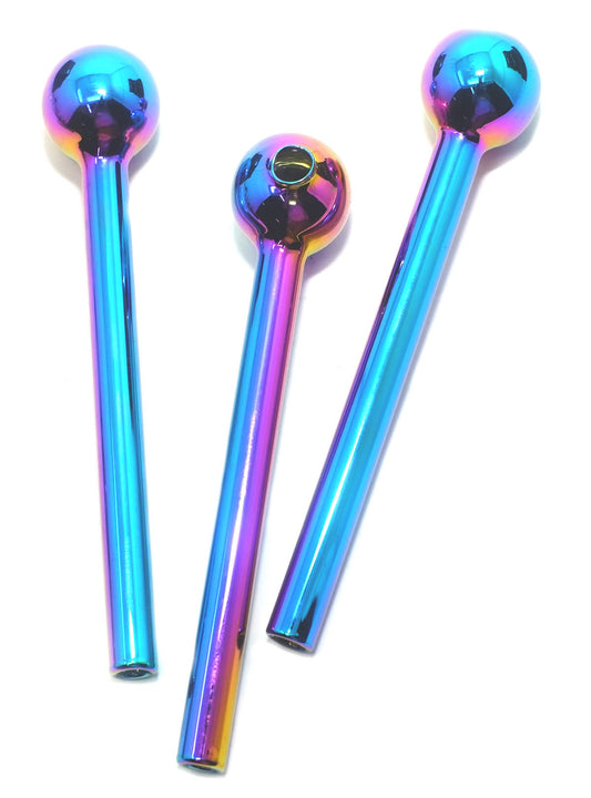 5" Nano Plating Rainbow Glass Oil Burner Pipe -Bulk Discounts