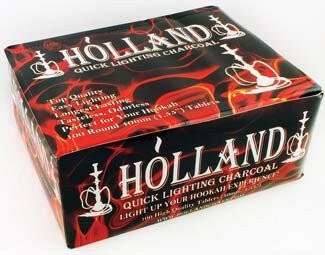 Holland 40mm Charcoal Box of 10 Rolls of 10 - Simple Glass Pipe