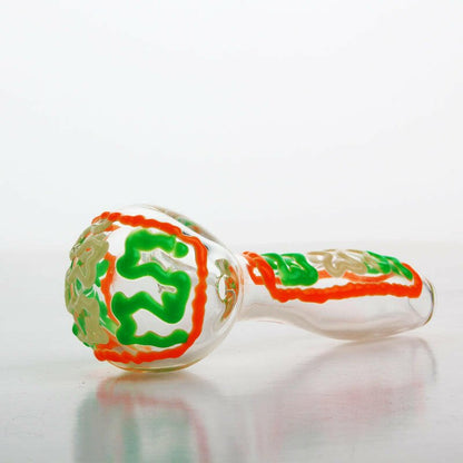 Orange-blue line glass pipe alternate angle