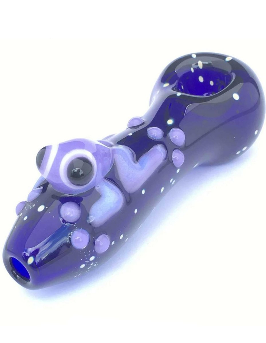 4"Purple Frog Hand Blown Glass Pipe - Simple Glass Pipe