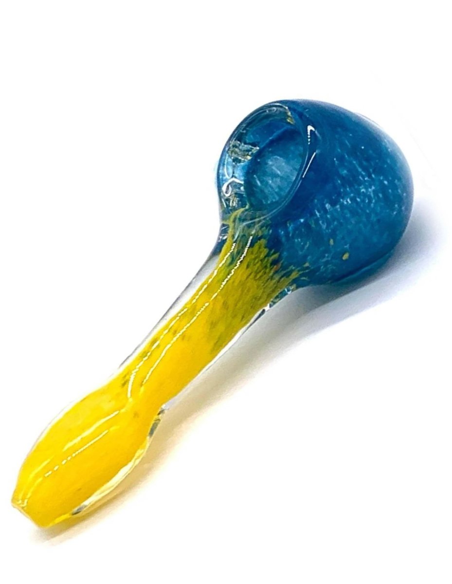 4" Yellow Fade Spoon Pipe, Glass Spoon Pipe - Simple Glass Pipe